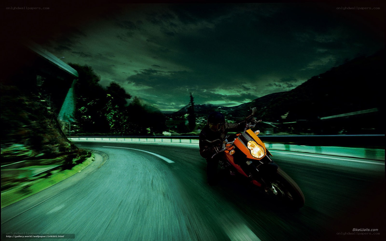 Motorcycle on a winding road
