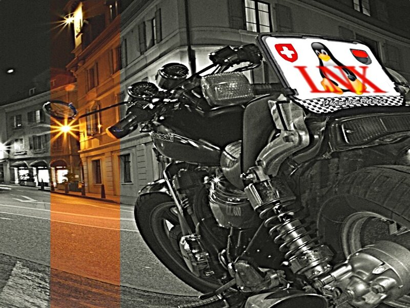 Motorcycle on City Street