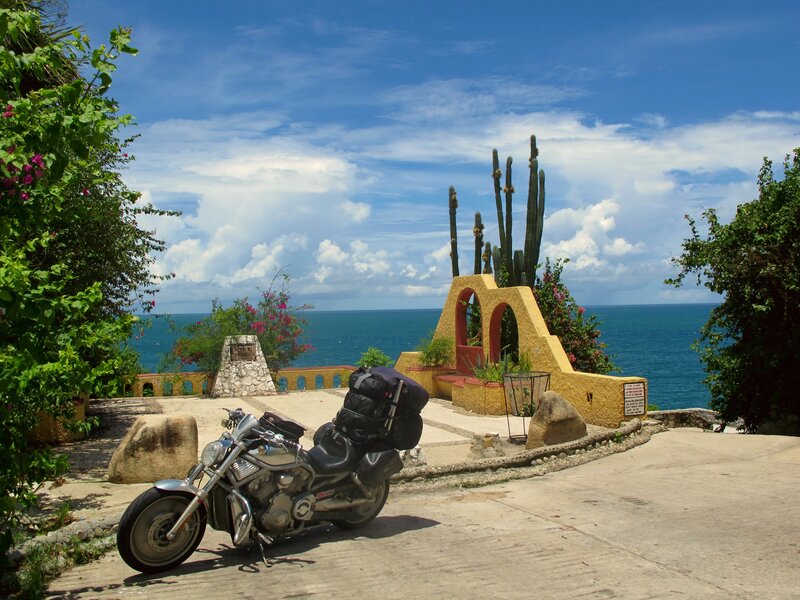 Motorcycle on Coastal Overlook