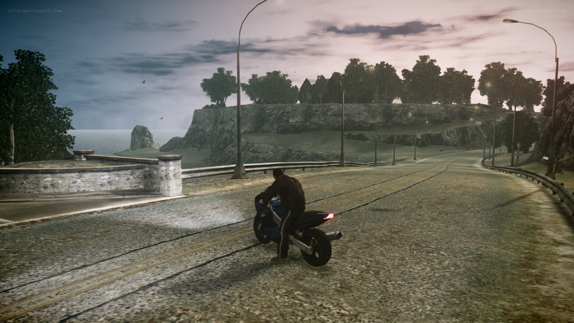 motorcycle on coastal road