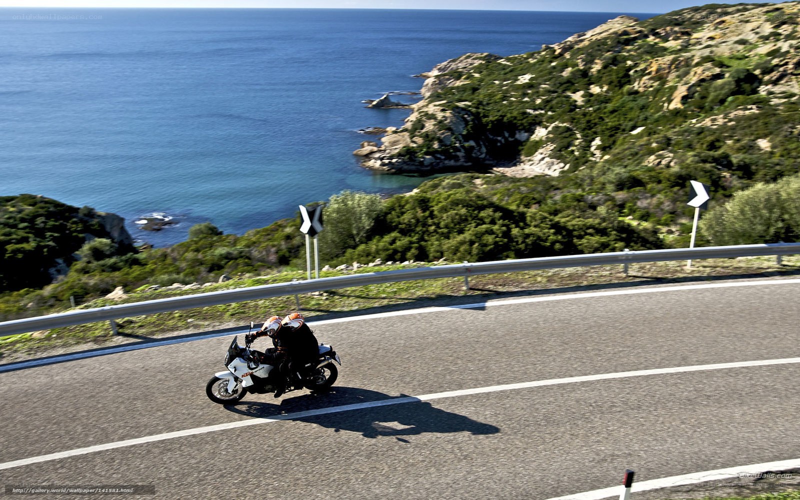 Motorcycle on coastal road