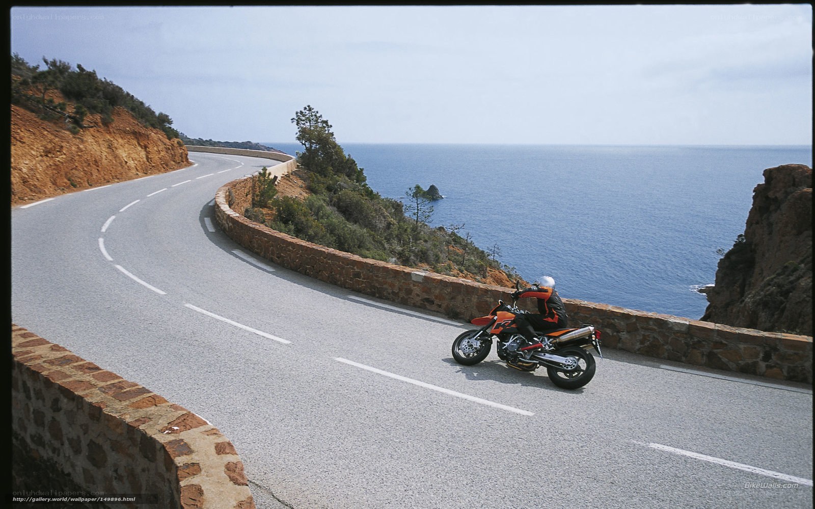 Motorcycle on coastal road
