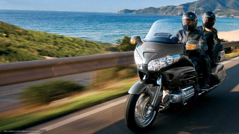 Motorcycle on Coastal Road — Black