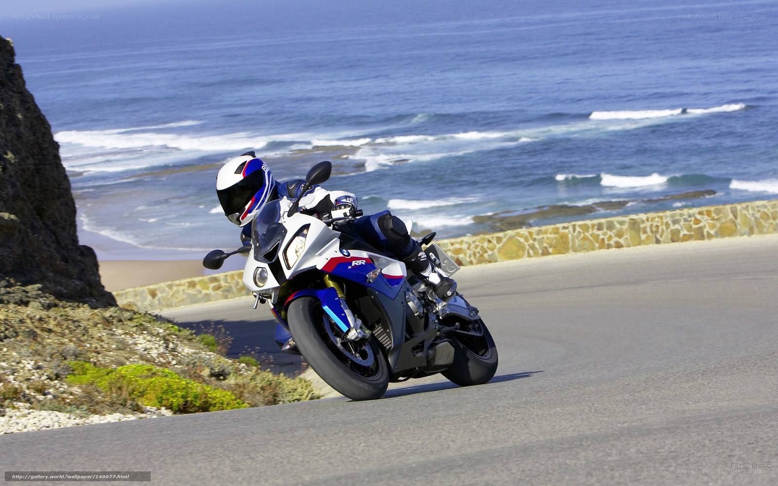 Motorcycle on coastal road