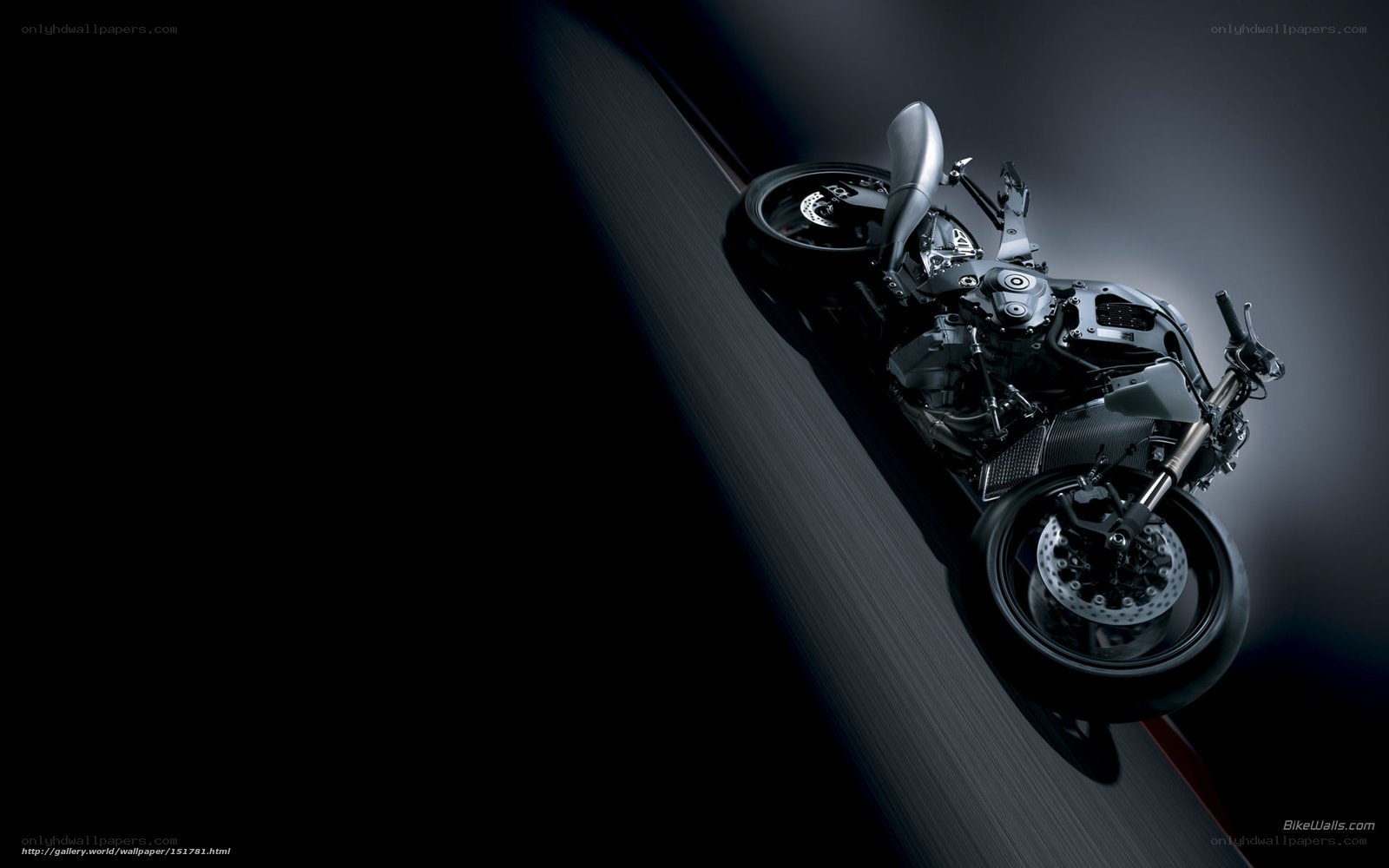 motorcycle on dark road