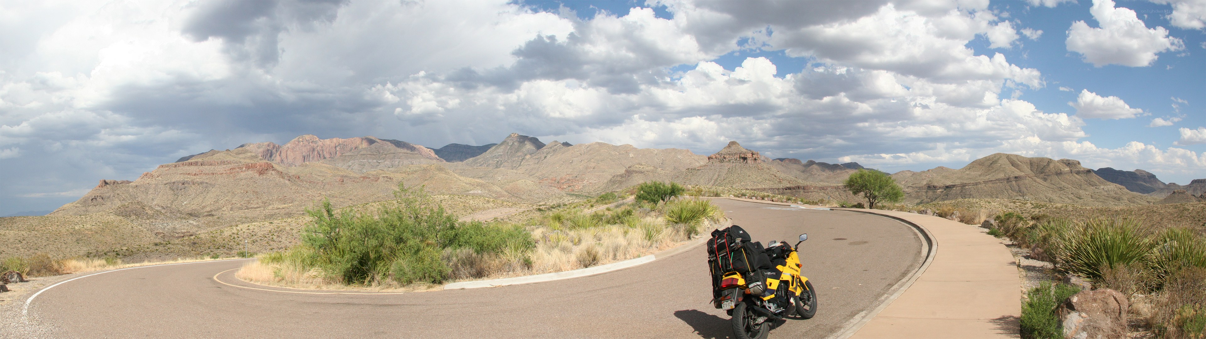 Motorcycle on desert road