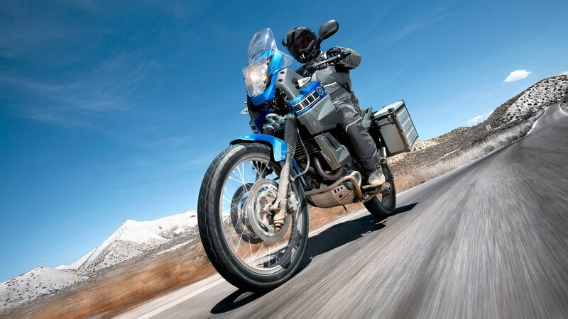 motorcycle on desert road