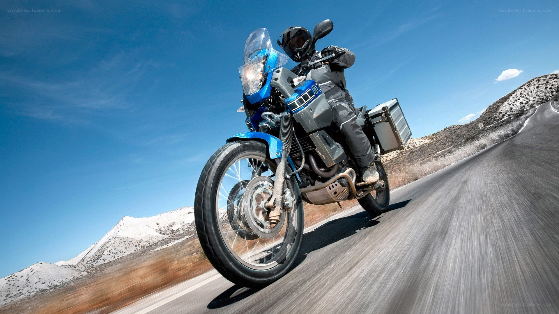 motorcycle on desert road