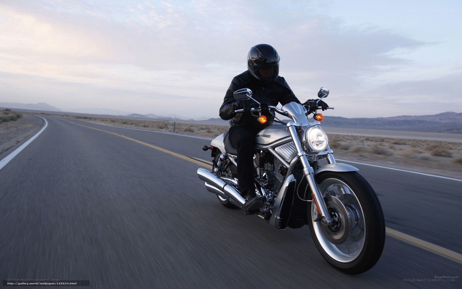 motorcycle on desert road