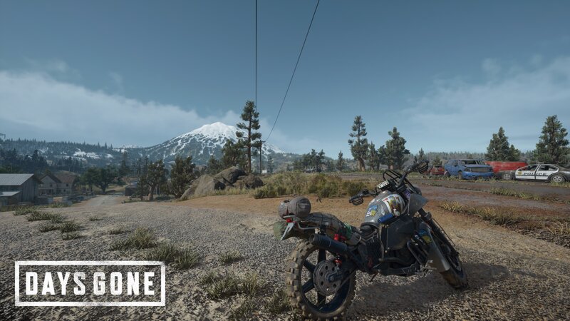 Motorcycle on Dirt Road — Brown
