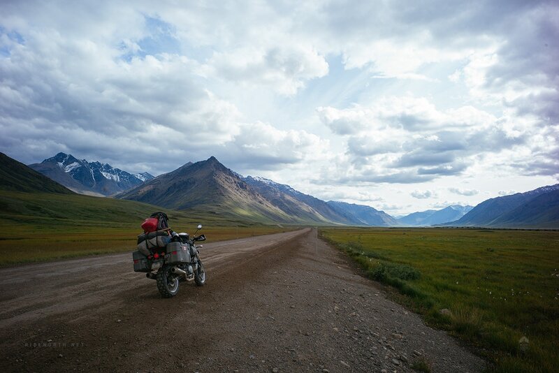 Motorcycle on Dirt Road — Green