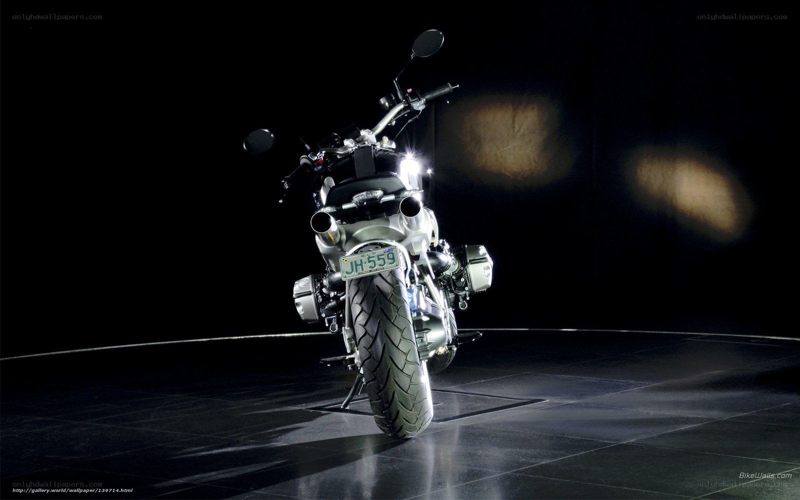 motorcycle on display at night
