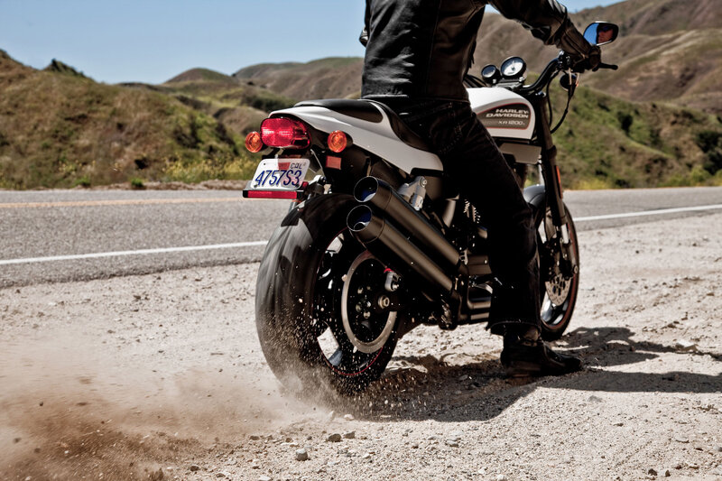 Motorcycle on Gravel — Black