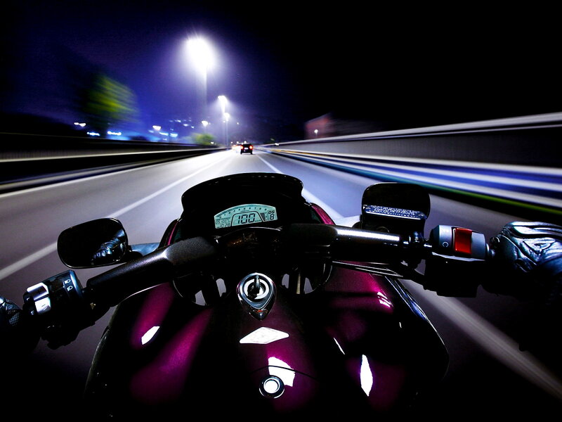Motorcycle on Highway — Black