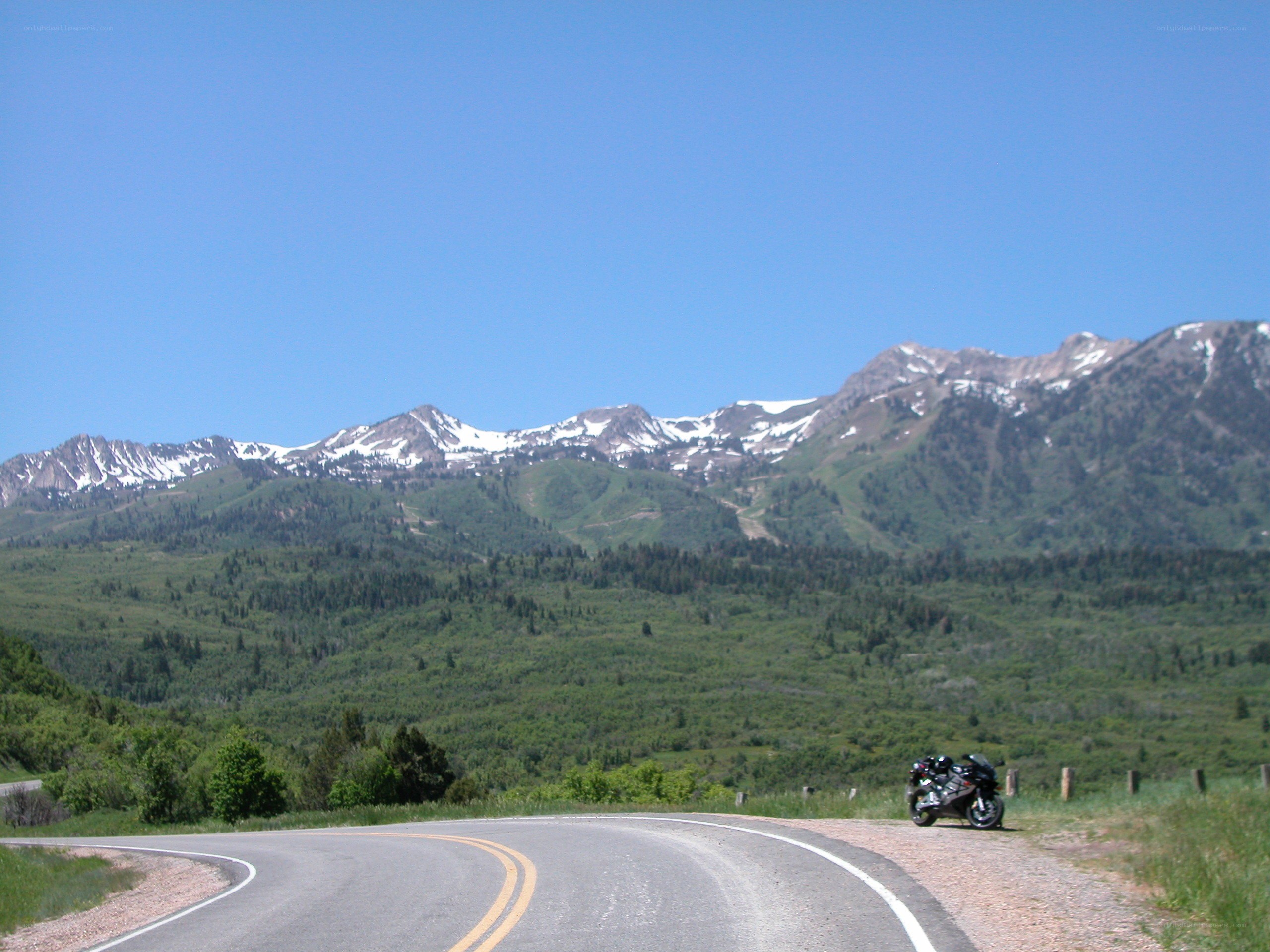 Motorcycle on mountain road