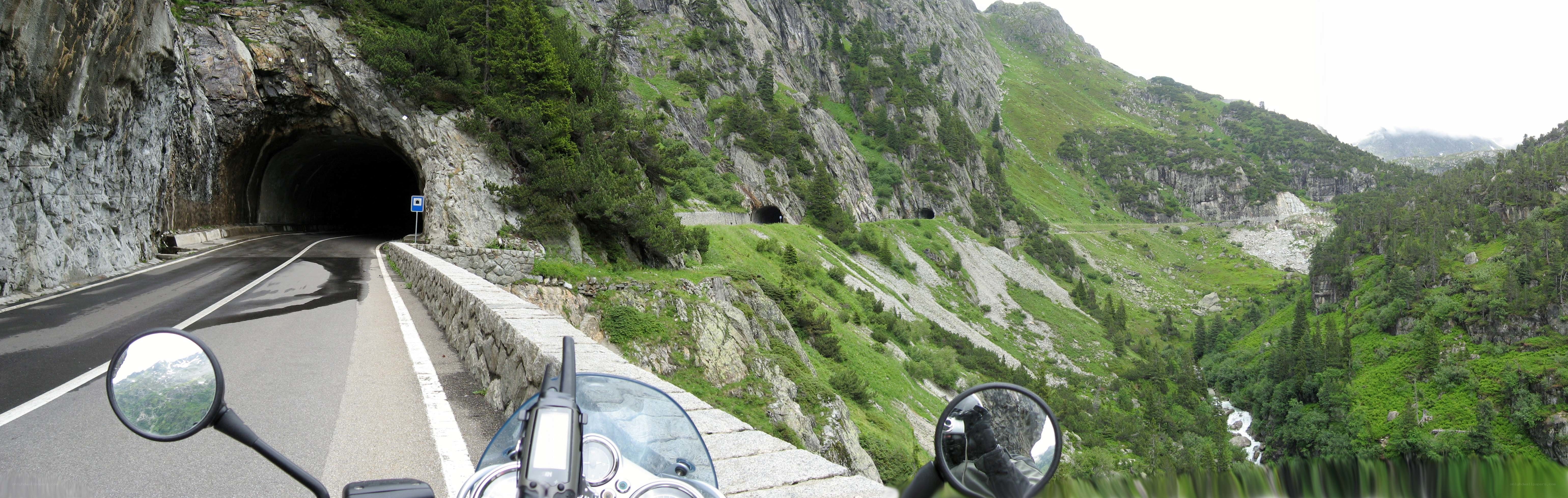 Motorcycle on mountain road