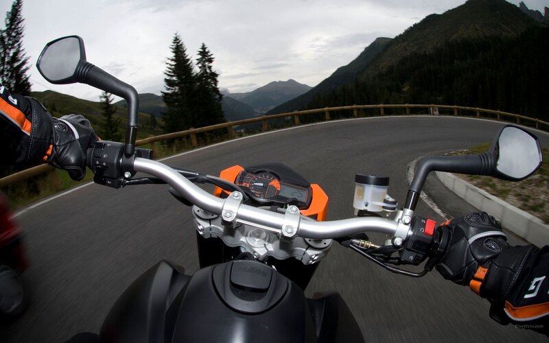 motorcycle on mountain road