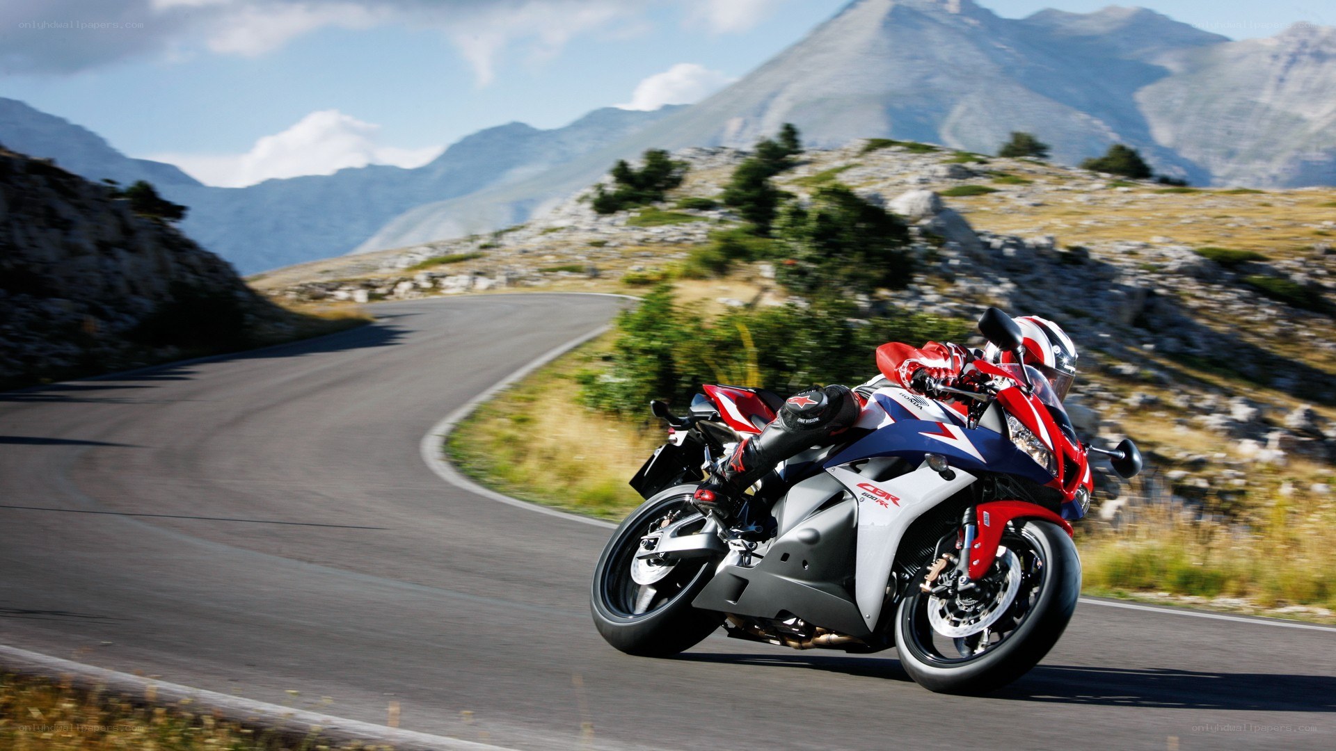 Motorcycle on mountain road