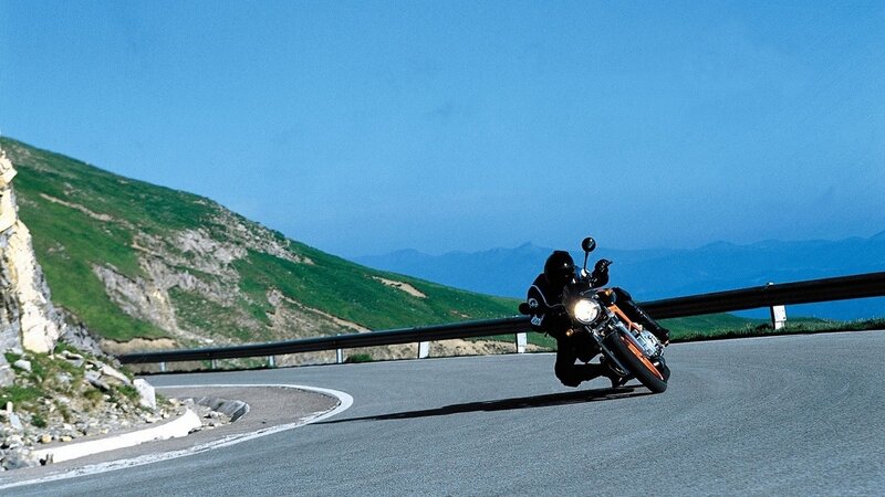 Motorcycle on mountain road