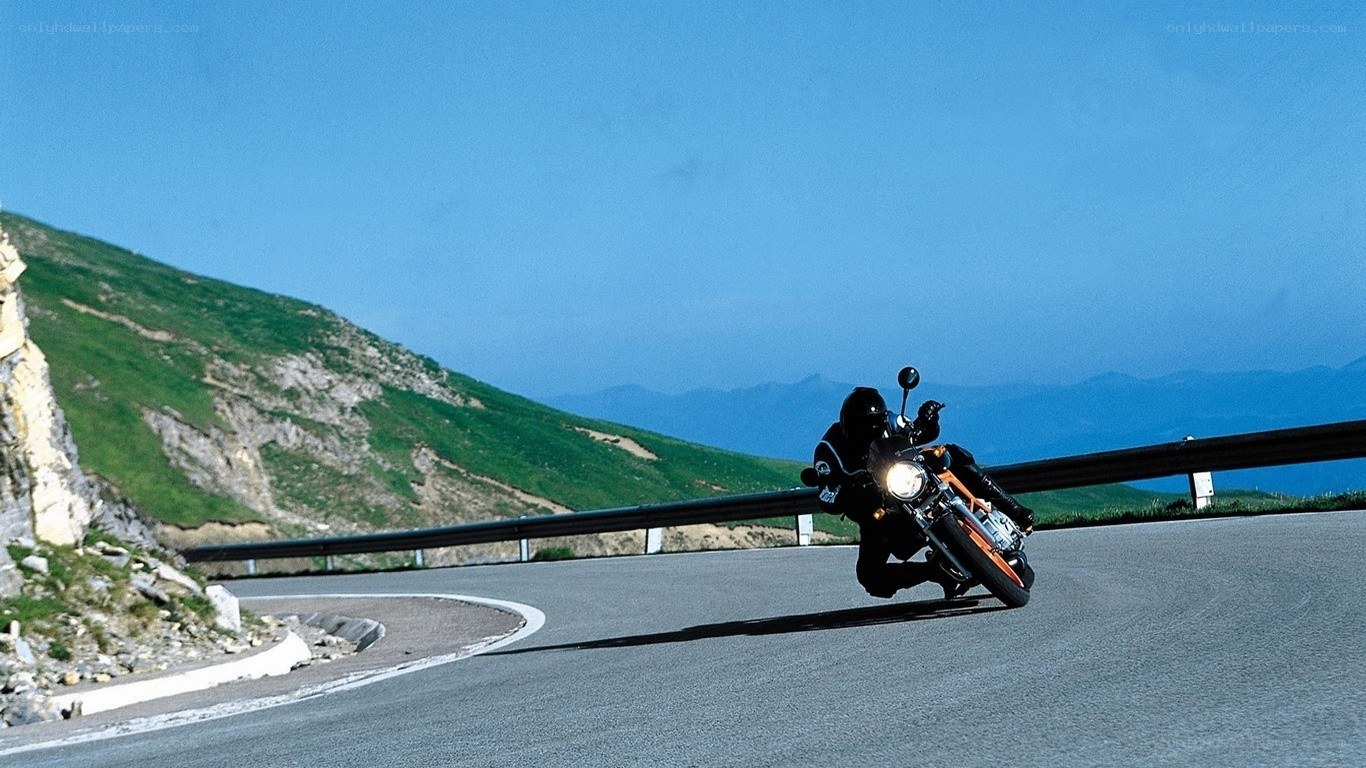 Motorcycle on mountain road
