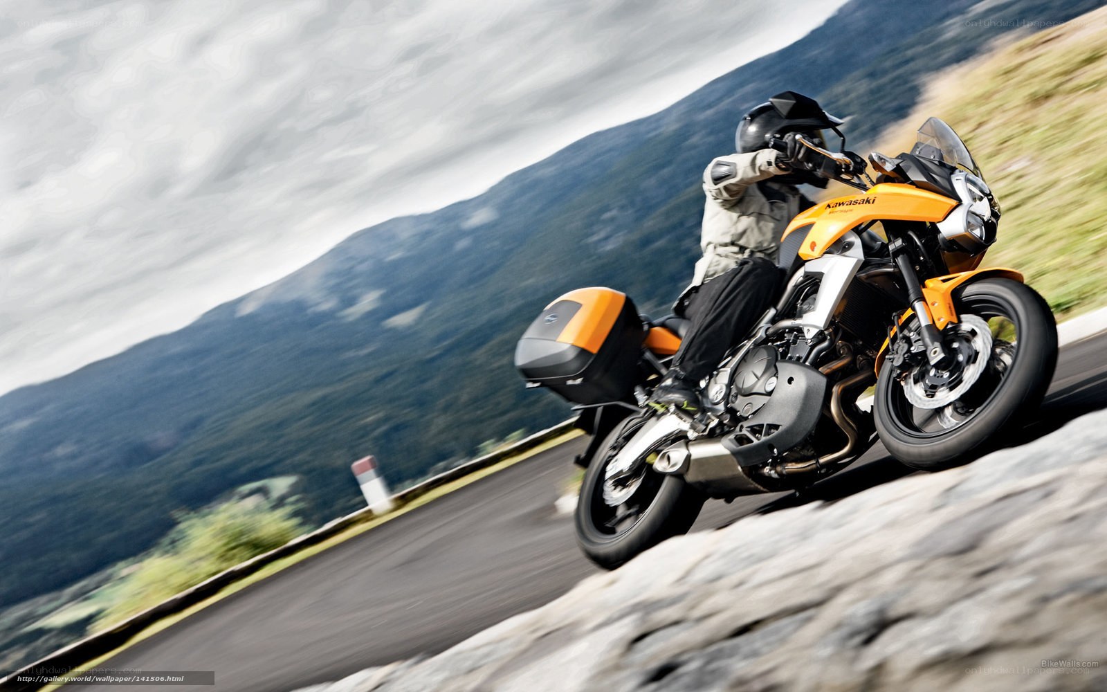 Motorcycle on mountain road