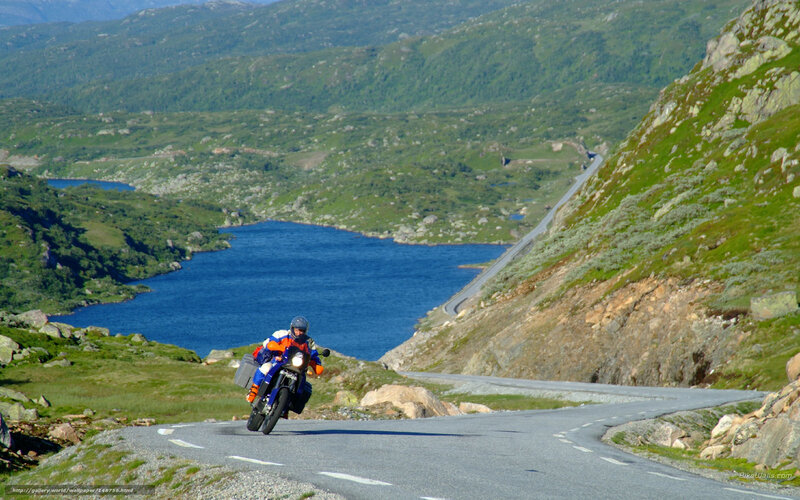 Motorcycle on mountain road