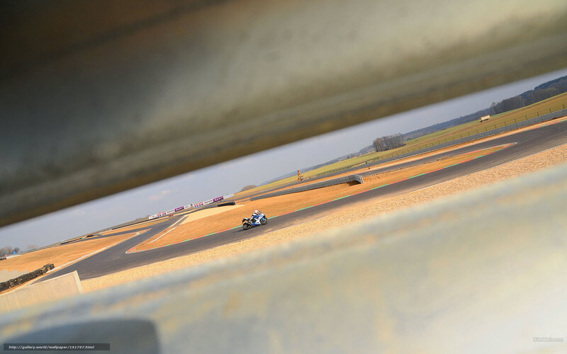 Motorcycle on Racetrack — Blue, Dynamic