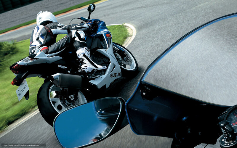 Motorcycle on Racetrack — Blue