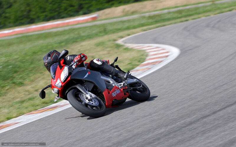 Motorcycle on Racetrack — Red, Dynamic, Afternoon, Photograph