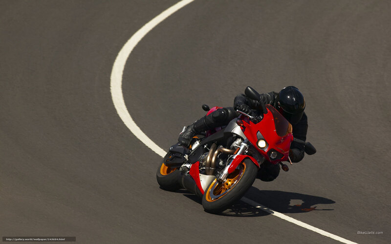 Motorcycle on Racetrack — Red, Dynamic, Afternoon