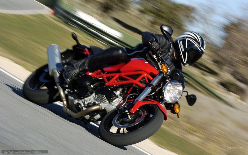 Motorcycle on Racetrack — Red, Dynamic