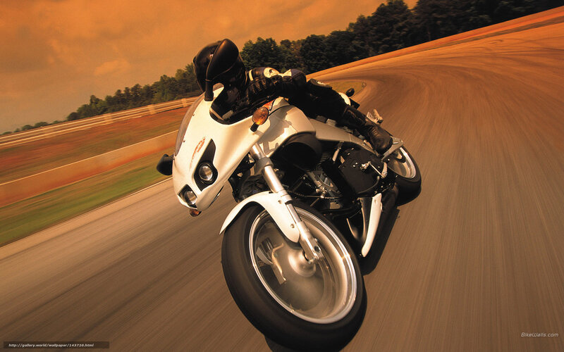 Motorcycle on Racetrack — White, Dynamic