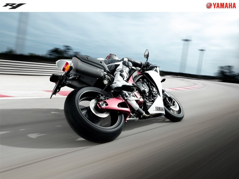 Motorcycle on Racetrack — White