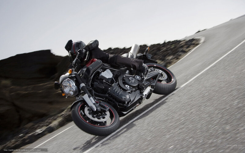 Motorcycle on Road — Black, Dynamic