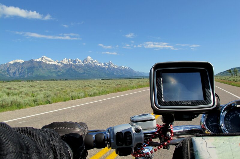 Motorcycle on Road — Blue, Serene, Afternoon