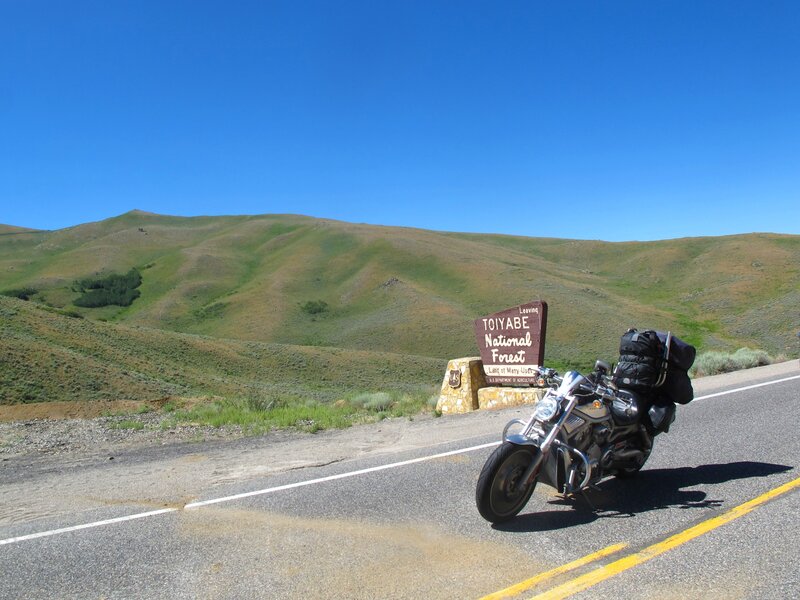 Motorcycle on Road — Blue, Serene