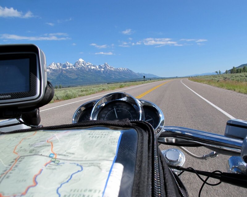 Motorcycle on Road — Blue