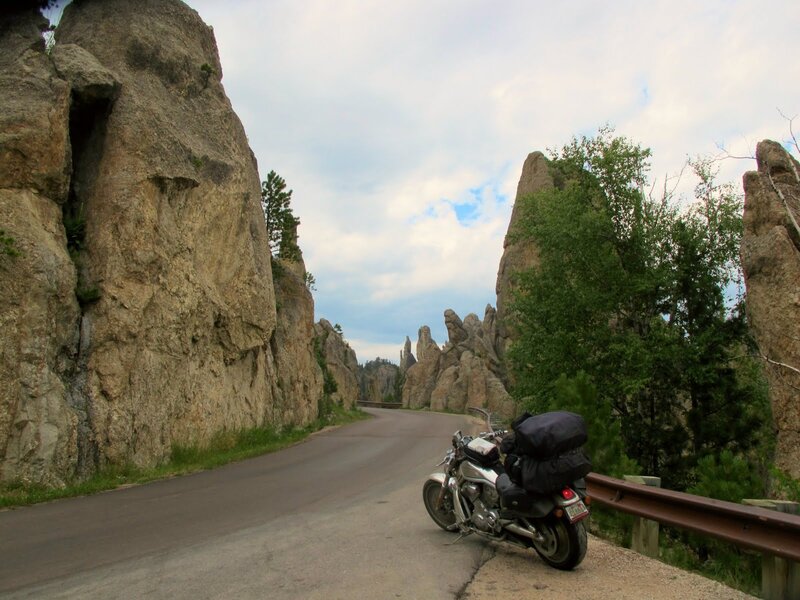 Motorcycle on Road — Gray, Serene