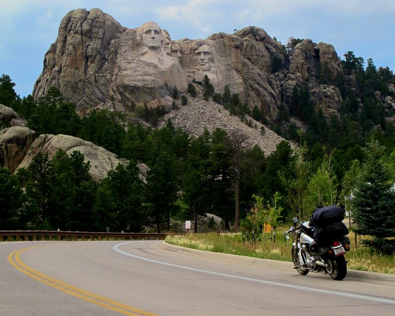 Motorcycle on Road — Green, Serene