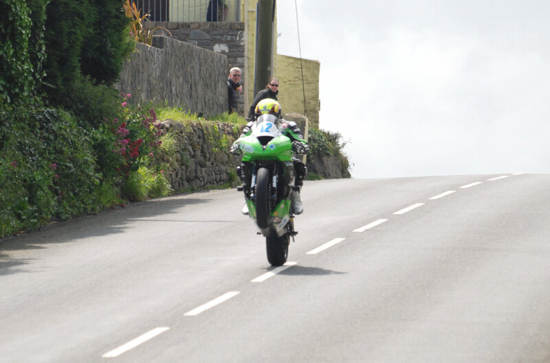 Motorcycle on Road — Green