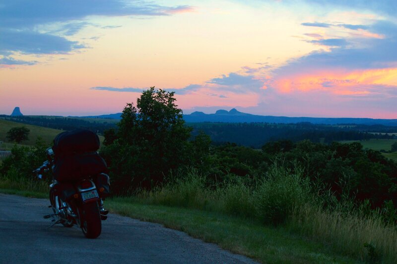 Motorcycle on Road — Purple