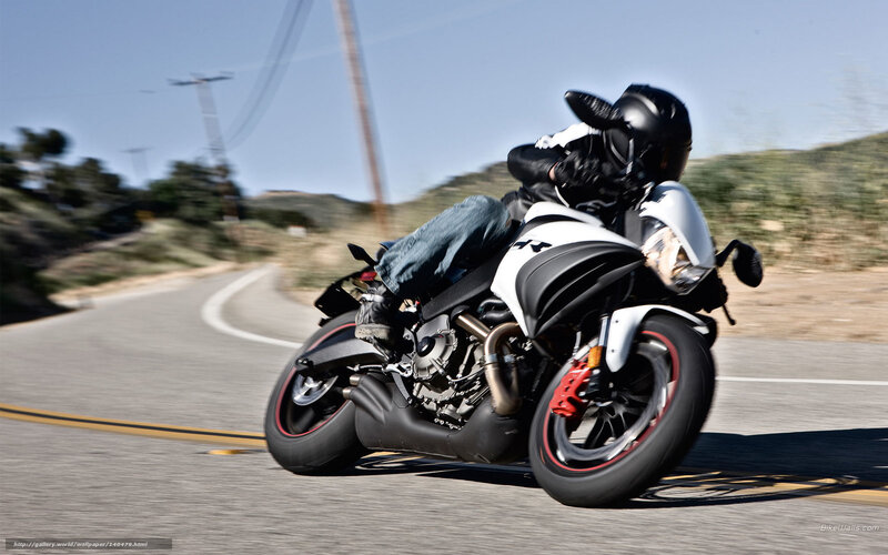 Motorcycle on Road — White
