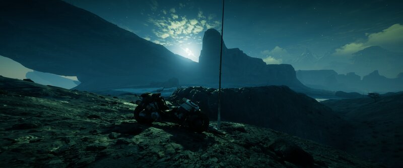 Motorcycle on Rocky Terrain