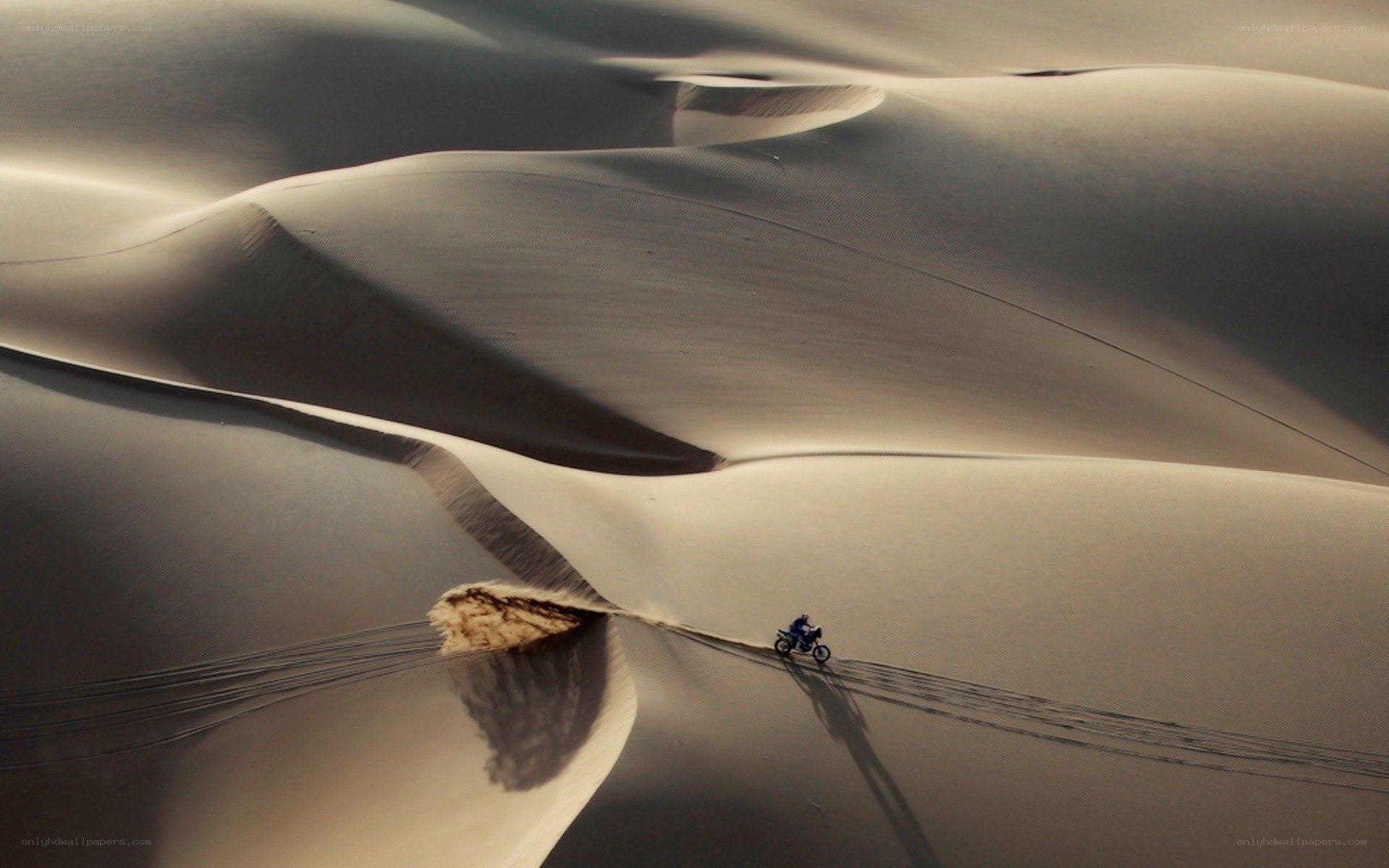 Motorcycle on sand dunes