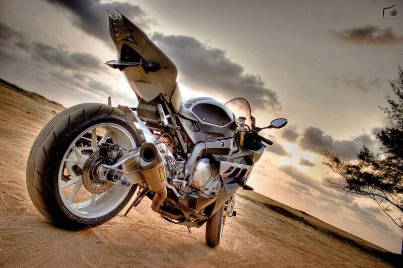 motorcycle on sandy beach