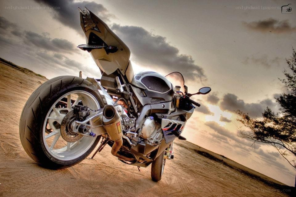 motorcycle on sandy beach