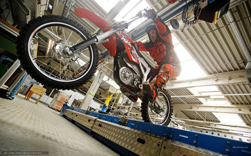 motorcycle on test stand