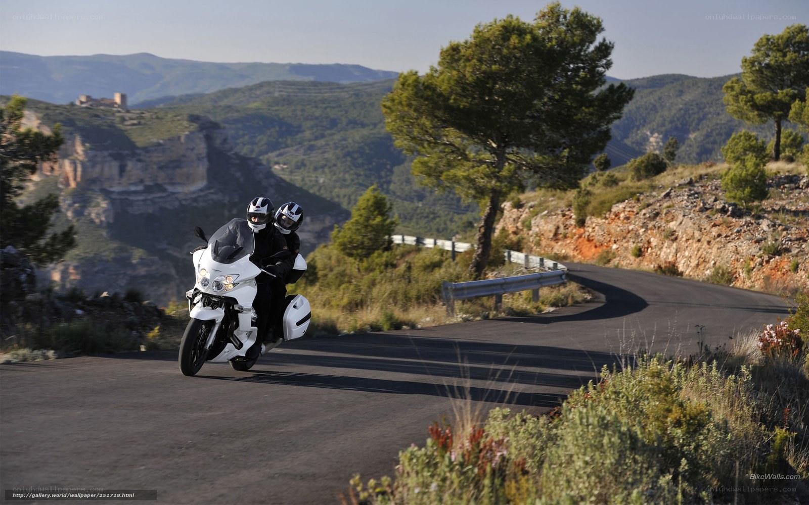 Motorcycle on winding mountain road