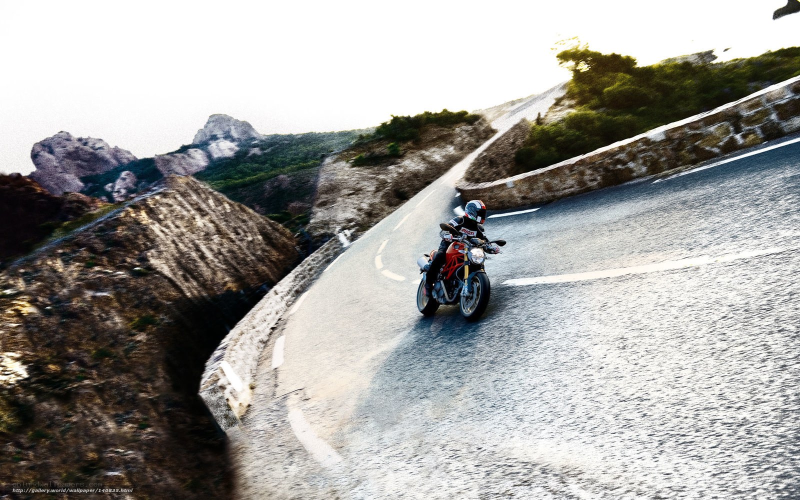 motorcycle on winding mountain road