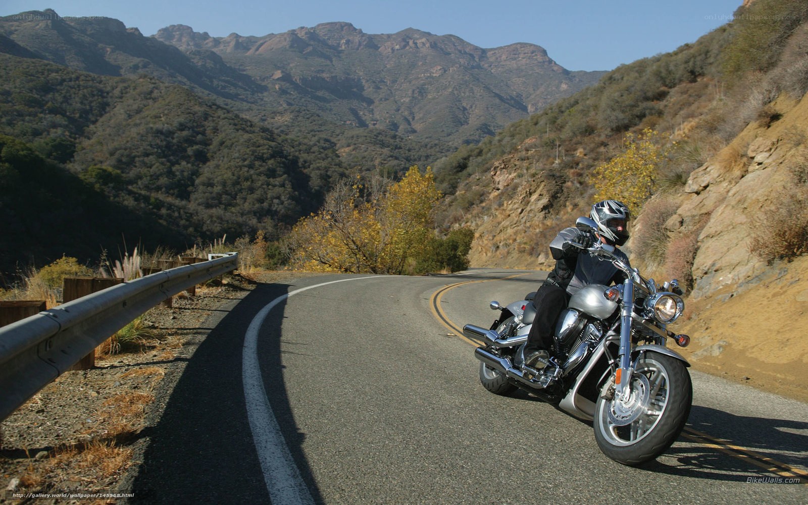 Motorcycle on winding mountain road